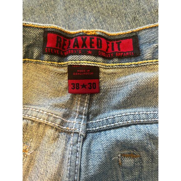 GUC Steve & Barry's Red Star Denim Blue Jeans Relaxed Fit Size 38/30 - Picture 4 of 5